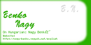 benko nagy business card